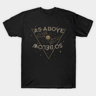 Ad Above So Bellow Wiccan Celestial Occultist Design T-Shirt